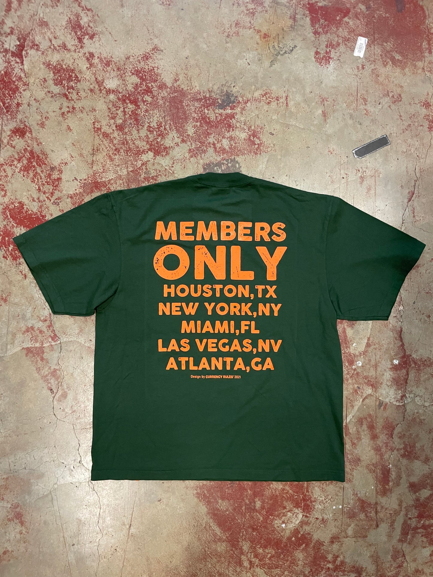 Members Only Ski Mask Tee (Forest Green/Orange)