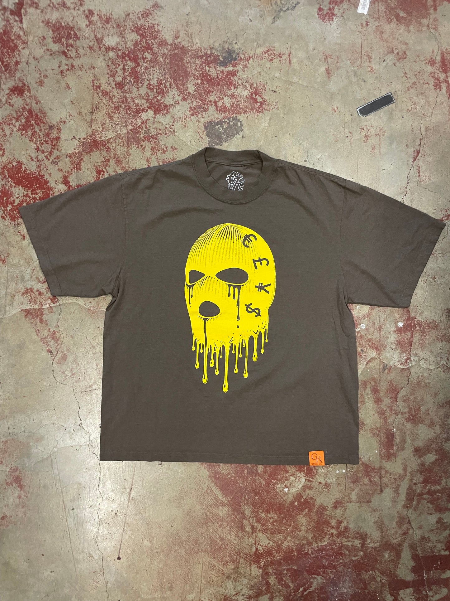 Members Only Ski Mask Tee (Brown/Yellow)