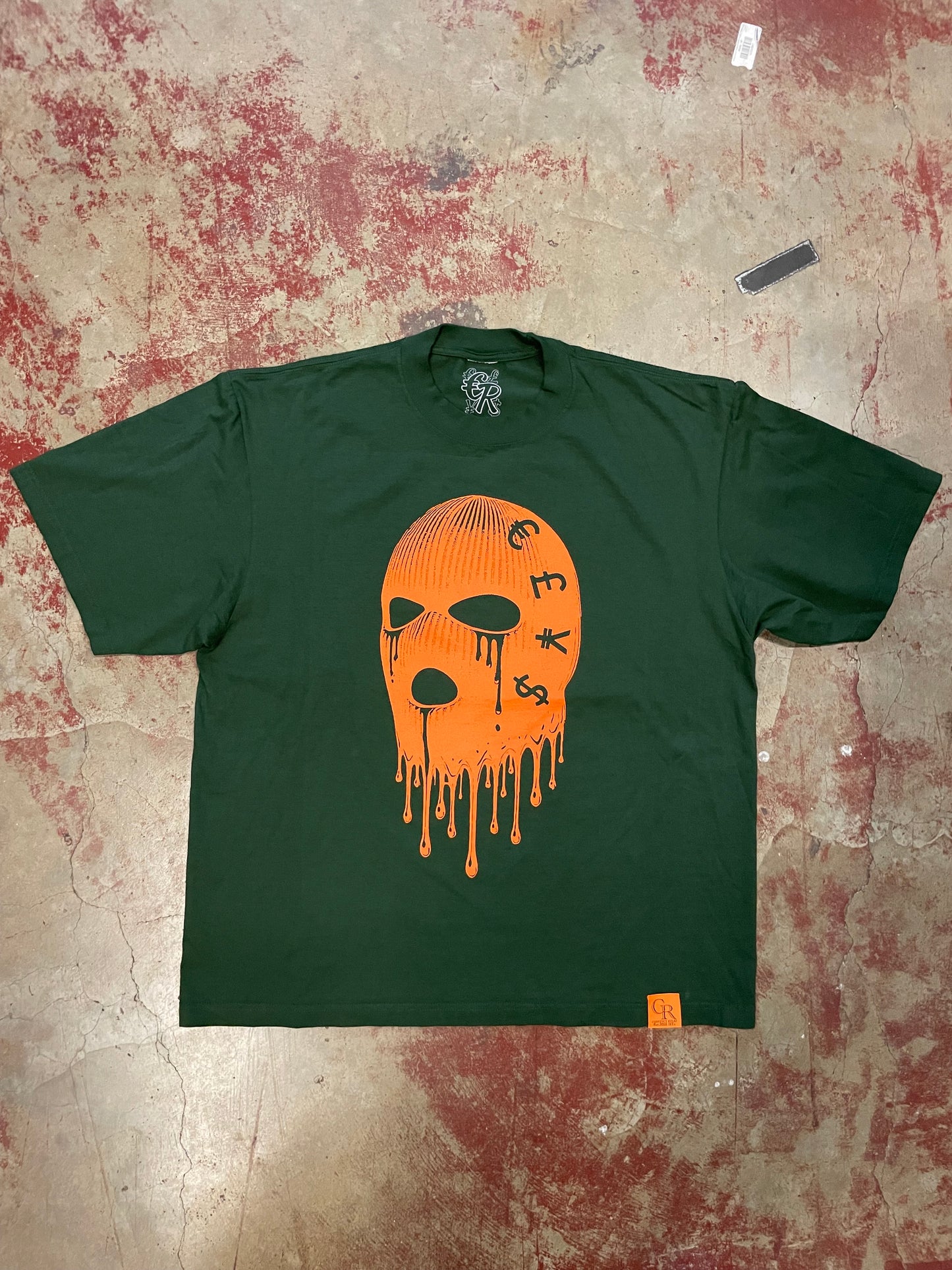 Members Only Ski Mask Tee (Forest Green/Orange)