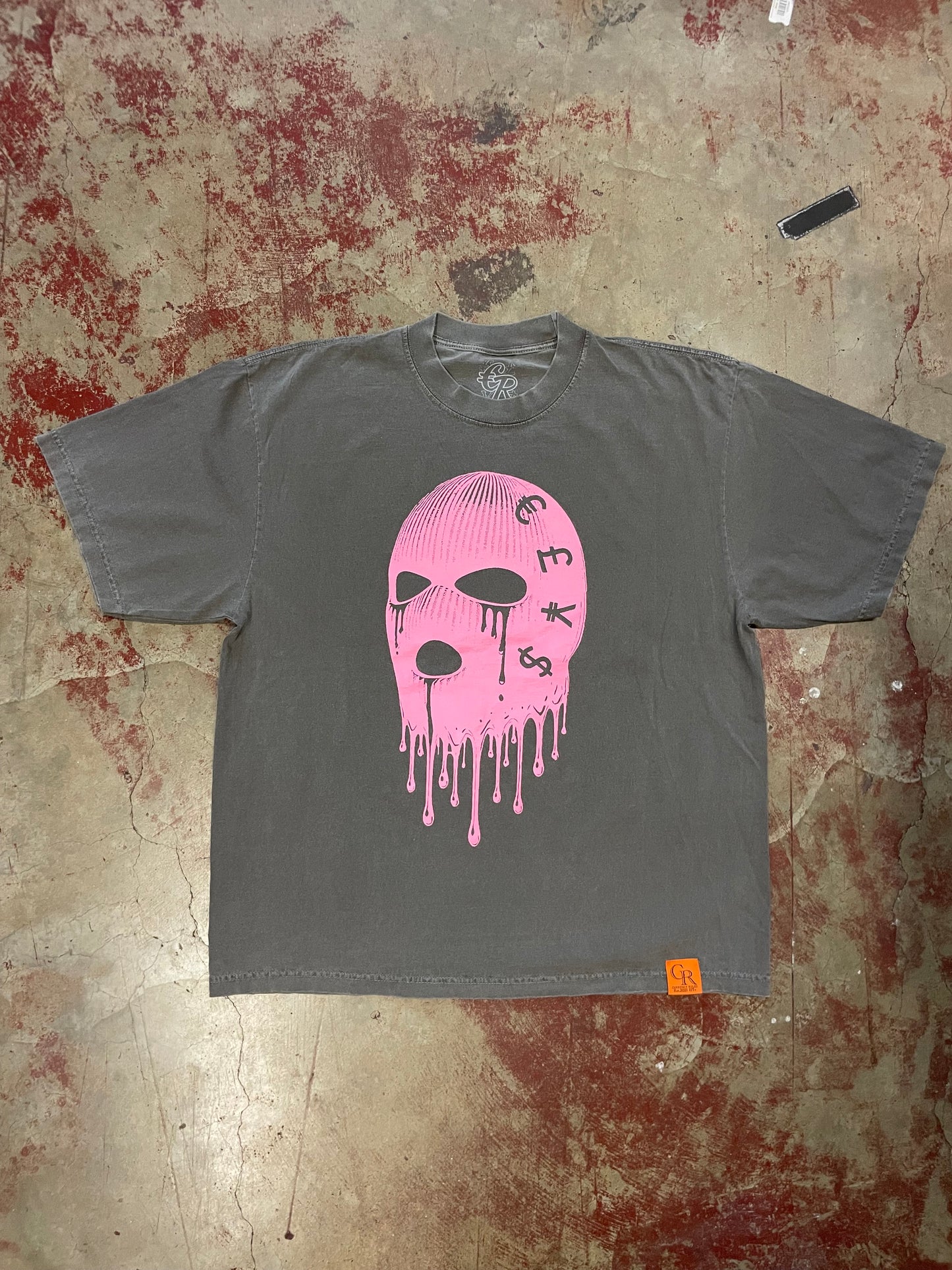 Members Only Ski Mask Tee (Grey/Pink)