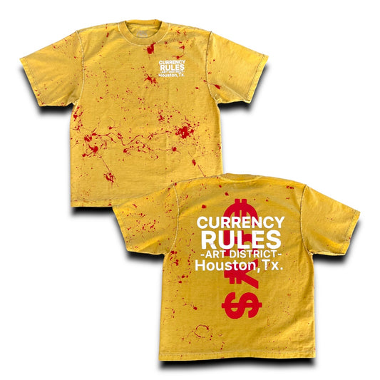 “Art District” Currency Rules Vintage Tee (Yellow/Red)