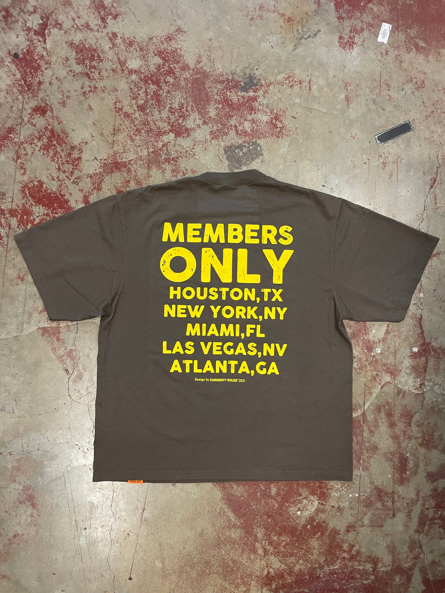 Members Only Ski Mask Tee (Brown/Yellow)